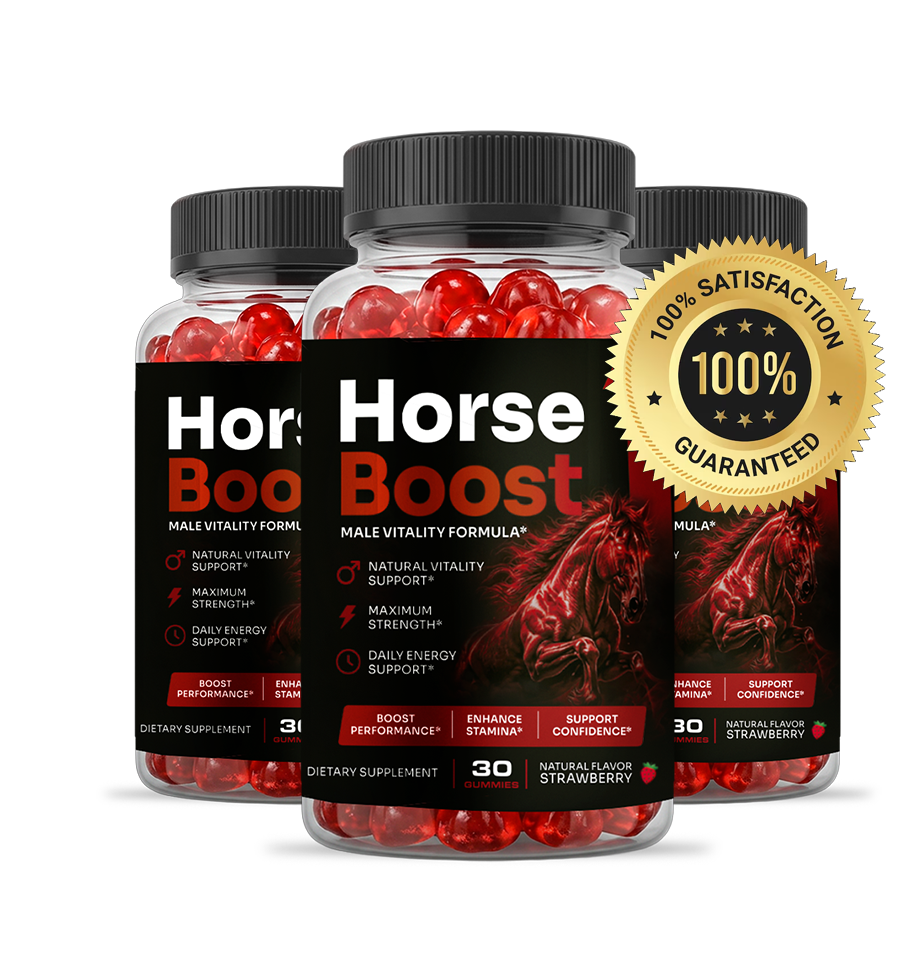 Horse Boost supplement bottle with 60-day guarantee